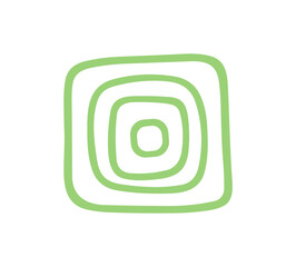 Poster - Square Target Icon in Green Color on White