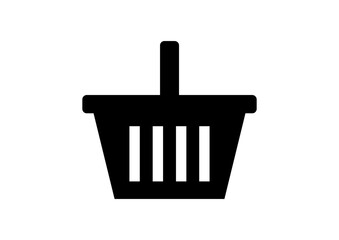 Fototapete - Stylish Black Shopping Basket Silhouette Icon for E-Commerce and Retail