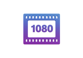 Leinwandbilder - Digital Film Frame with Blue Purple Gradient Displaying 1080 Resolution