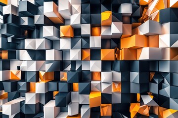 Poster - Radiant Data Points: Luxurious Abstract Pixel Design and Modern Geometric Patterns