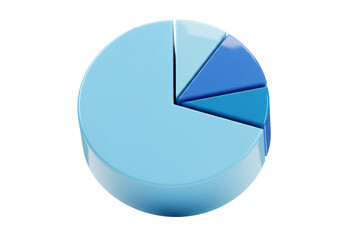 Leinwandbilder - Modern Pie Chart in Shades of Blue Isolated on Transparent Background