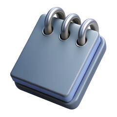 Poster - 3d rendered stylized notepad with metallic binding isolated against a black background