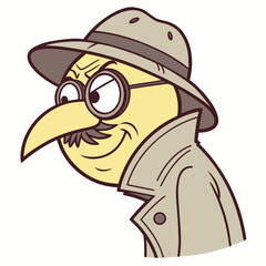 Poster - cartoon illustration of a cowboy, funny face of a older men
