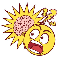 Poster - cartoon brain shocked react