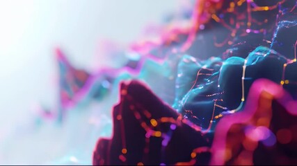 Aufkleber - ピンクとオレンジの粒子が光る抽象的な背景デザインの波状の形状パターン
