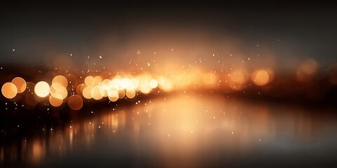 Poster - Golden Lights and Soft Lens of Abstract Reflection with Warm Elegance and Blurred Illumination Bokeh