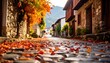 © Nafia - Autumnal cobblestone street in a village