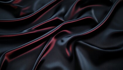 Poster - Dark Velvet Fabric with Luxurious Crimson Accents, Ideal for Modern Sophisticated Interiors