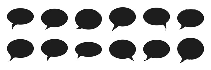 Poster - Speech Bubble Icon Set. Communication And Dialogue Symbols Collection. Isolated Vector Illustration
