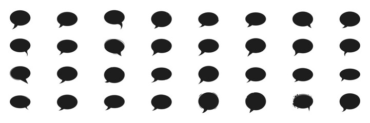 Poster - Speech Bubble Icon Set. Communication And Dialogue Symbols Collection. Isolated Vector Illustration