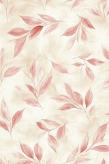 Poster - Charming Watercolor Floral Pattern with Delicate Violets and Lush Greenery on Soft Cream Background