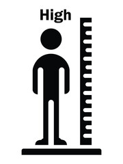 Fototapete - Height icon sign with person. Height vector, icon silhouette symbol website graphic design. Tall scale height human sign isolated on white background. Vector illustration.