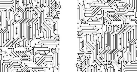 Poster - Technology black circuit diagram concept. Black circuit diagram on white background. Vector design.