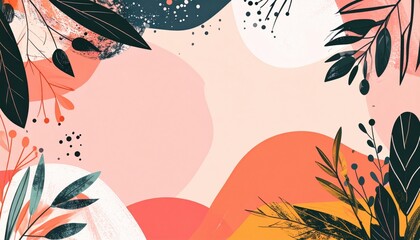 Poster - Vibrant abstract floral design digital art colorful background modern aesthetic creative space contemporary concept