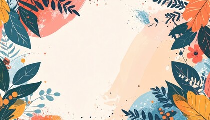 Poster - Floral decorative background design nature digital art vibrant colors abstract view creative concept for stationery or web usage