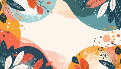 Poster - Vibrant floral design background creative artwork digital illustration modern aesthetic abstract viewpoint