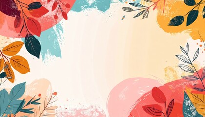 Poster - Vibrant floral design elements digital artwork creative background abstract style colorful composition