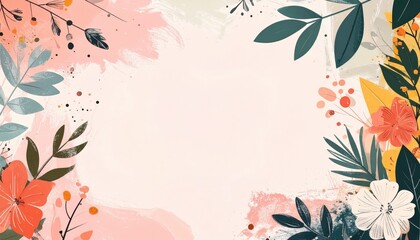 Poster - Floral design elements digital illustration creative background art studio vibrant colors aesthetic inspiration