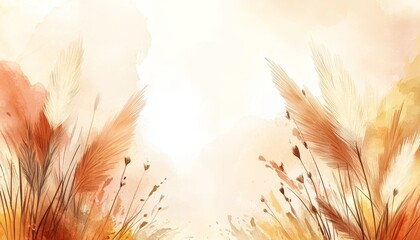 Poster - Serene Watercolor Meadow A Soft, Dreamy Landscape Featuring Gentle Greens and Neutral Tones for Art
