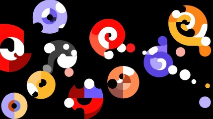 Poster - Abstract design with circles and geometric shapes.