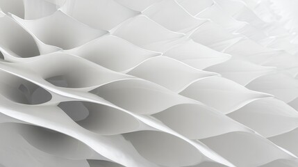 Poster - Abstract architectural design, white layered forms.