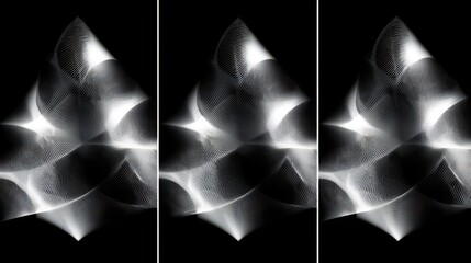 Poster - Abstract grayscale design with intricate patterns.