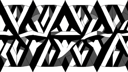 Poster - Intricate geometric pattern of interwoven shapes.