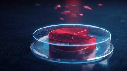 Aufkleber - 3d pie chart graphic displayed in glass pedestal.