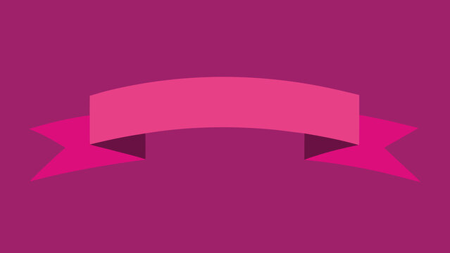 Elegant pink ribbon banner vector illustration for award, announcement, or festive designs.