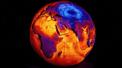 Aufkleber - global temperature variations depicted on a three-dimensional earth model.