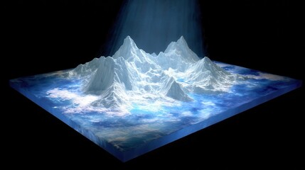 Aufkleber - Elevated view of a mountainous landscape over a body of water.