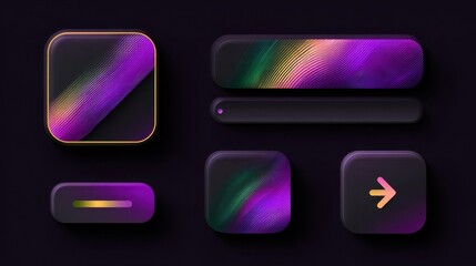 Poster - Interface elements with vibrant color gradients.