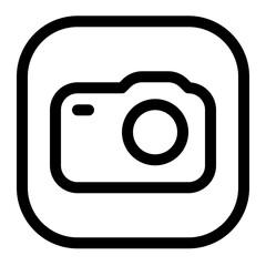 Fototapete - Camera Outline Icon Minimalist Style Perfect for App Design