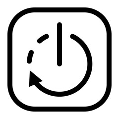 Fototapete - Isolated Restart Icon Symbol on White Background Signifying System Reboot