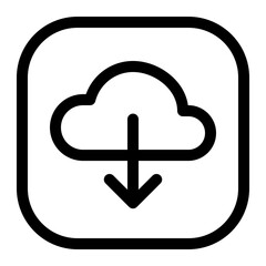 Fototapete - Outlined Cloud Icon for Digital Storage and Data Transfer