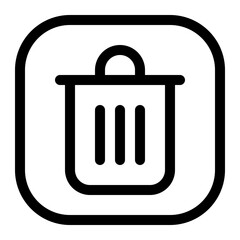 Fototapete - Simple Line Art Digital Camera Icon on Clean White Background