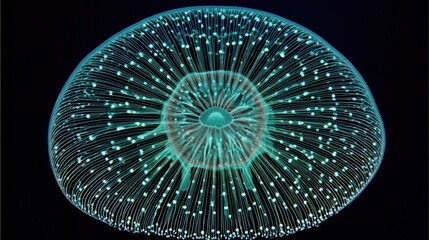 Poster - Detailed view of a translucent jellyfish's intricate structure.