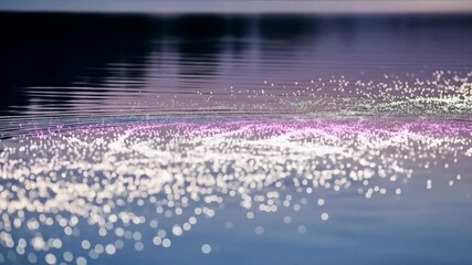 Poster - Abstract Video of Sparkling Water Surface with Light Particles and Reflections