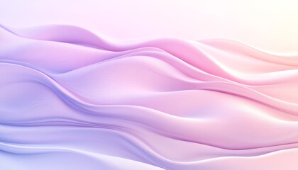 Poster - Elegant Subtle Pastel Gradient Waves Surface Texture with Gentle Flowing Fabric Pattern Background