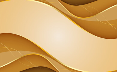 Poster - Abstract gold wave background with soft curves and warm decorative tones