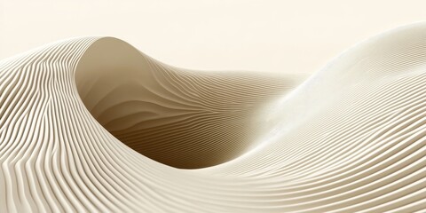 Poster - Minimal Beige Abstract Background Featuring Gentle Waves of Texture and Elegant Soft Curves Design