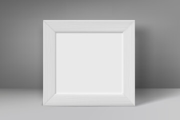 Poster - Blank grey wood frame with white paper. 3d vector mockup