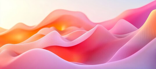 Poster - Elegant and Soft Coral Pastel Waves Seamlessly Blending Together for a Calming Background Design