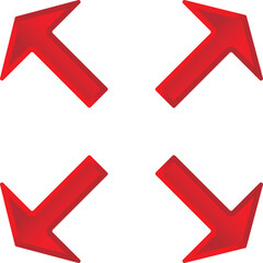 3d Full screen icon vector isolated on white background.
