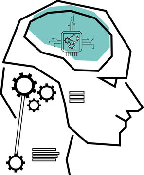 Artificial Intelligence Flat Design Vector Illustration
