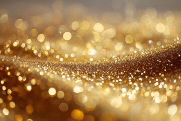 Poster - Shimmering Golden Glitter Abstract Background with Bokeh Effect and Soft Texture for Celebratory Themes and Elegant Designs