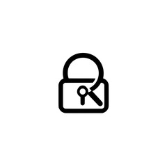 Poster - Magnifying Glass with Padlock Symbolizing Secure Search Protected Privacy and Locked Data Concept