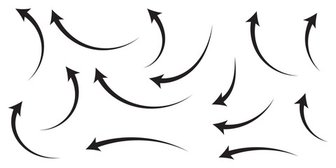 Leinwandbilder - curve arrows icon, curved arrows, arrow sign, black arrows set on white background