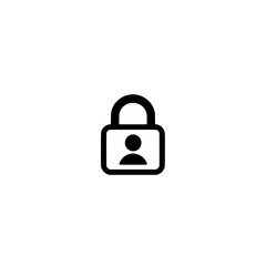 Poster - Locked Padlock with Human Profile Representing User Privacy Secure Access and Data Safety
