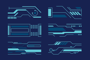 Fototapete - Futuristic Data HUD Interface Elements Vector illustration Set	
